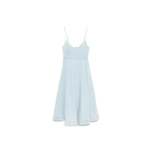 Zimmermann SS25 Slip Платье Женское Светло-Синий