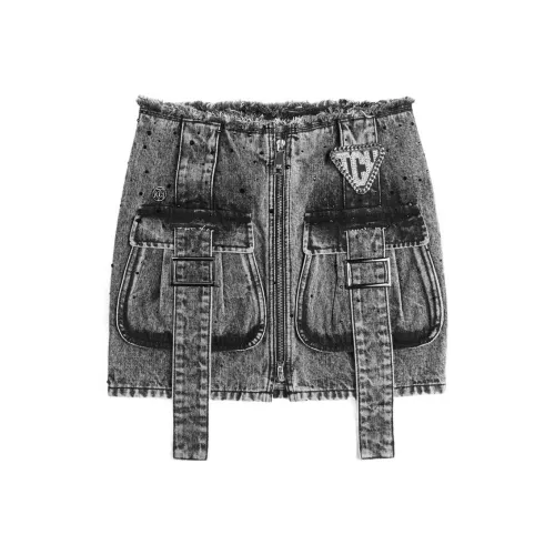 TCH Джинсовый серый Женские Джинсовые короткие юбки
