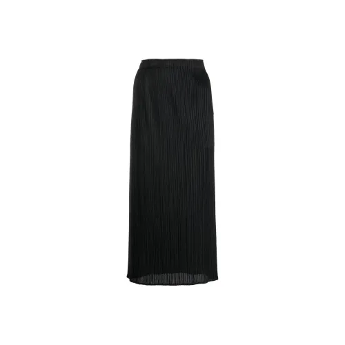 PLEATS PLEASE ISSEY MIYAKE Черная Женская Повседневная Длинная Юбка