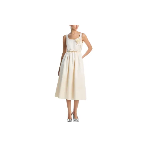 Self Portrait Без рукавов Платье Женское Кремовый