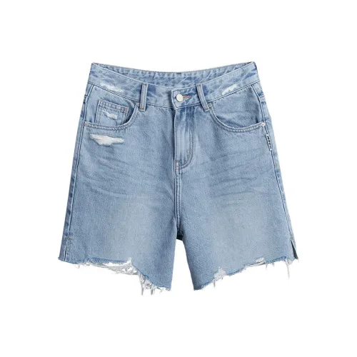 Ran and pure Освежающий Светло-синий Женские Джинсовые шорты