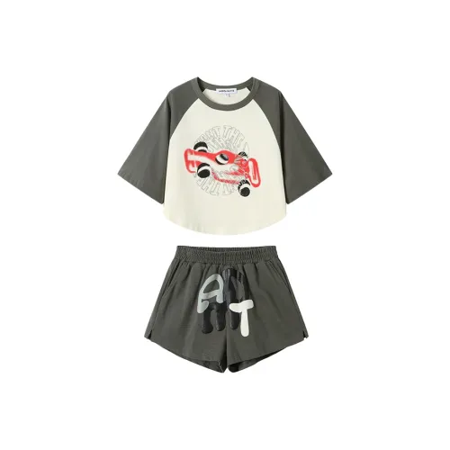 ANDREA MARTIN Повседневный костюм женский серый зеленый