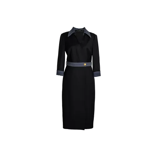 ROEYSHOUSE Длинное платье с длинными рукавами женское черное