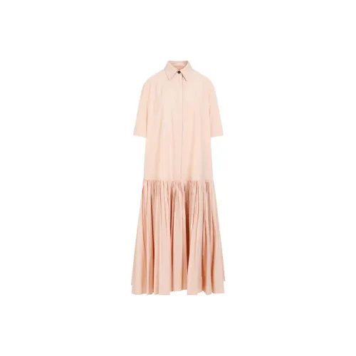 JIL SANDER Апельсиновые Женские Длинные Платья с Рукавами