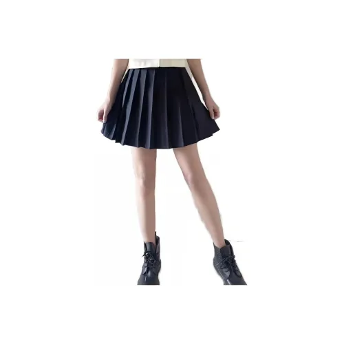 SHENBEI JK Темно-синий Короткая Юбка Женская Повседневная Короткая Юбка