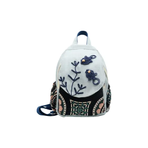 NANXIAOXIANG Хлопок лен смесь рюкзак стандартный женский небесно-голубой