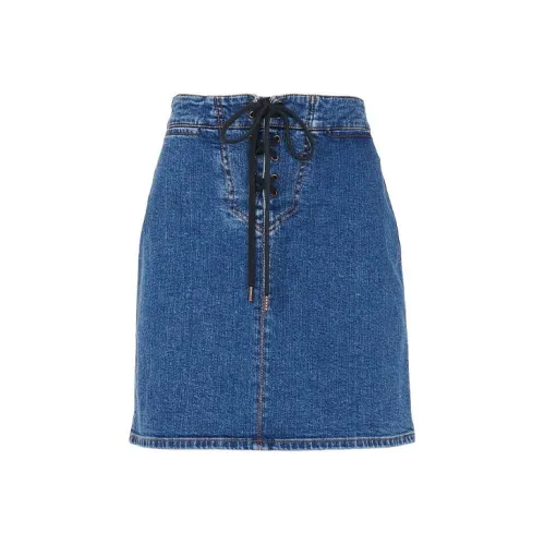 SEE BY CHLOE Синие Женские Джинсовые Короткие Юбки