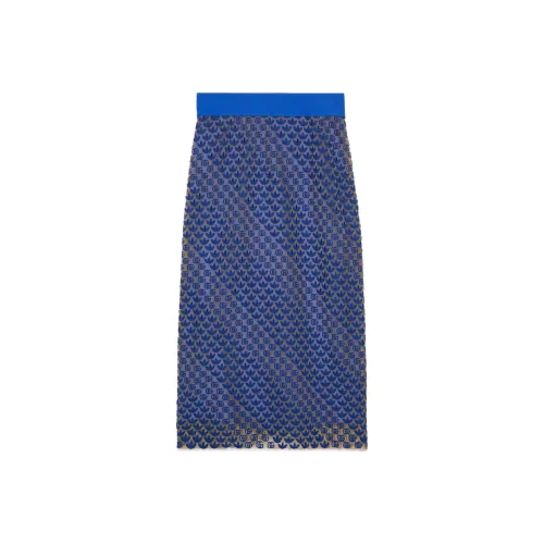 GUCCI X ADIDAS Originals GUCCI X ADIDAS Collaboration SS22 Повседневный Длинный Юбка Женские Синий