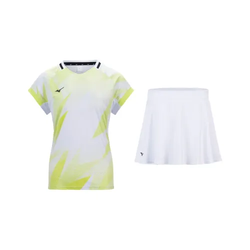 Комплект с юбкой Mizuno женский желтый и белый