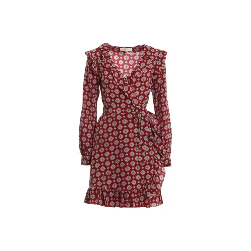 MICHAEL KORS MMK Длинное платье с длинными рукавами женское красное