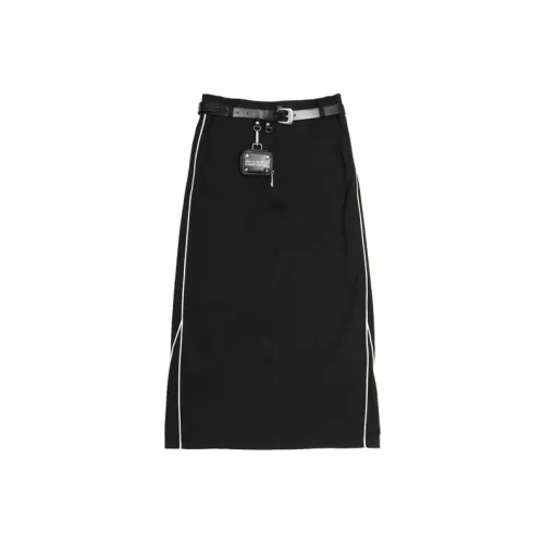 SETIROM Черная Женская Повседневная Длинная Юбка