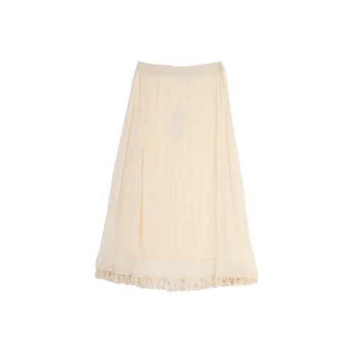 SETIROM Повседневный Длинный Юбка Женские Экрю
