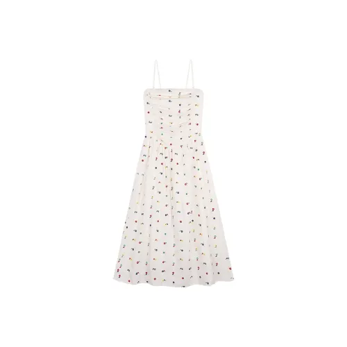 Ning Cai Yuer Slip Платье Женское Белое