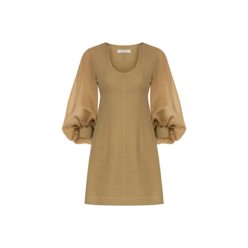 PHILOSOPHY DI LORENZO SERAFINI Длинное платье с длинными рукавами женское хаки