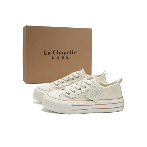 La Chapelle Low-Top Canvas Shoes Beige Brown Women's