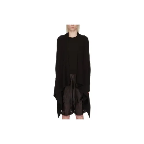 RICK OWENS Черное Женское Длинное Платье с Рукавами