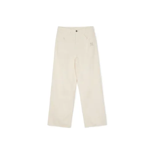 Mlb Base Logo New York Yankees Denim Collection Джинсы Женские Крем