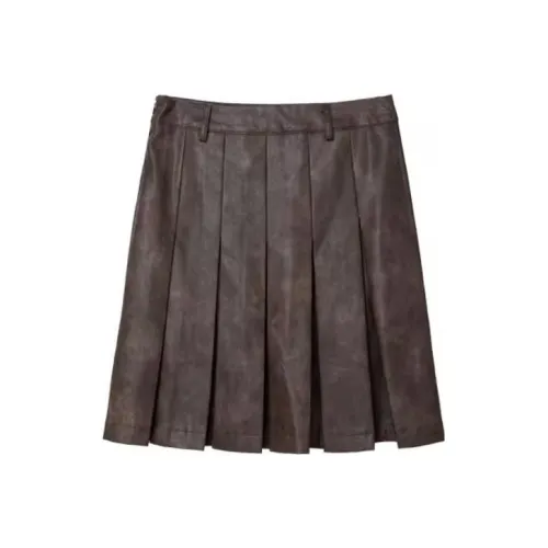 EIDM Rub The Кожа и Кофе Женские Кожаные Короткие Юбки