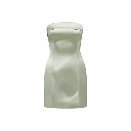 ARITZIA Ten Мелкие блестки Сатин Tube Платье Без рукавов Платье Women's Silver Шалфейно-зеленый