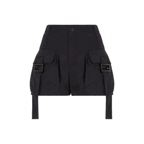 FENDI Карго Шорты Женские Черные