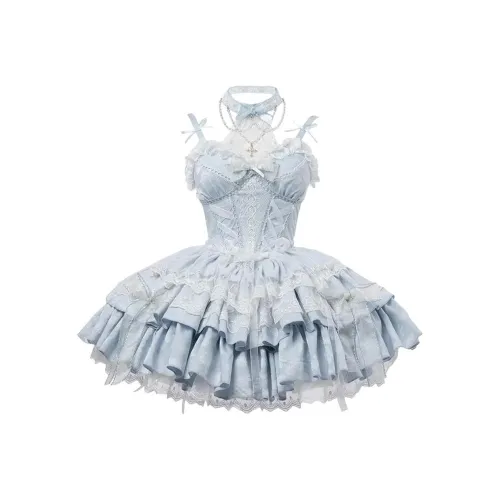 AINUOERMY Slip Платье Женское Светло-Синий