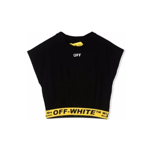 Off Белый SS22 Черный Kids T Рубашки