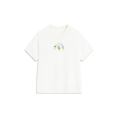 LINING YOUNG x Brolga рубашка Sports Life Collection маленького и среднего размера передняя часть цвета белый для детей