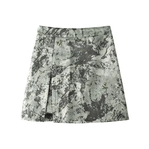 THE SEA LIFE Кожаные короткие юбки Женские Сияющий зеленый