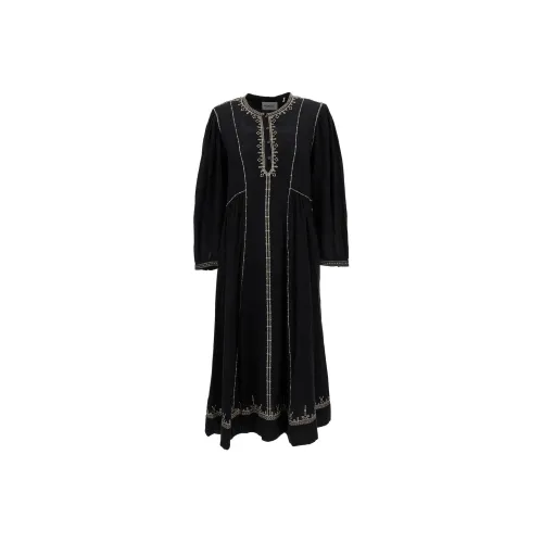 ISABEL MARANT ETOILE Длинное платье с длинными рукавами женское черное