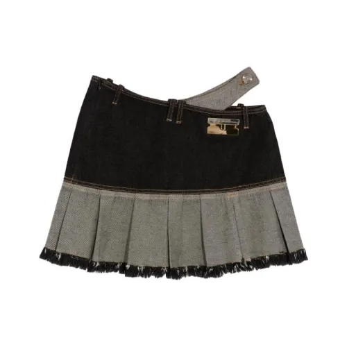 BEBE Черно-серые Женские Джинсовые Короткие Юбки