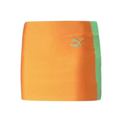 PUMA X DUA LIPA DUA LIPA Мини-юбка Повседневная Короткая Юбка Женская Оранжевая