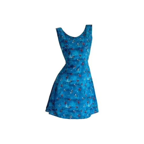 BIFH Без рукавов Платье Женское Синее
