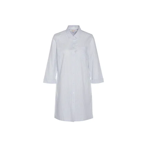 BARBOUR Длинное платье с длинными рукавами женское небесно-голубой