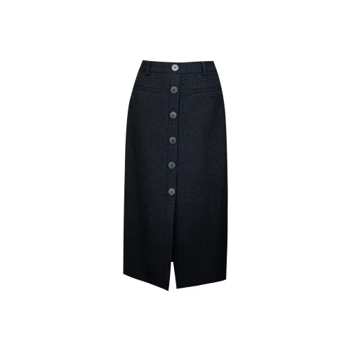 ROEYSHOUSE Повседневный Длинный Юбка Женские Черный