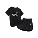 Black (Y Tea Cup Cat Chest Logo) + Black (Y Tea Cup Cat Pants Logo)  
Черный (Y Чай Чашка Кошка Логотип на груди) + Черный (Y Чай Чашка Кошка Логотип на штанах)