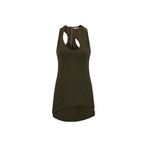 FERRAGAMO SS25 Без рукавов Платье Унисекс Оливково-зеленый
