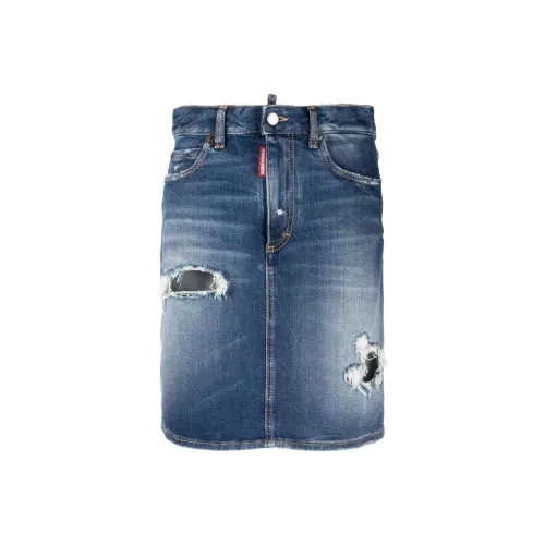 DSQUARED 2 Индиго Женские Джинсовые Короткие Юбки