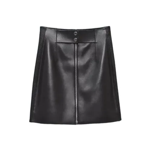HERMES Черные Женские Кожаные Короткие Юбки