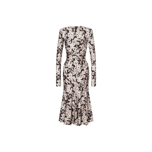 PHILOSOPHY DI LORENZO SERAFINI SS25 Длинное Платье с Длинными Рукавами Женское Коричневое