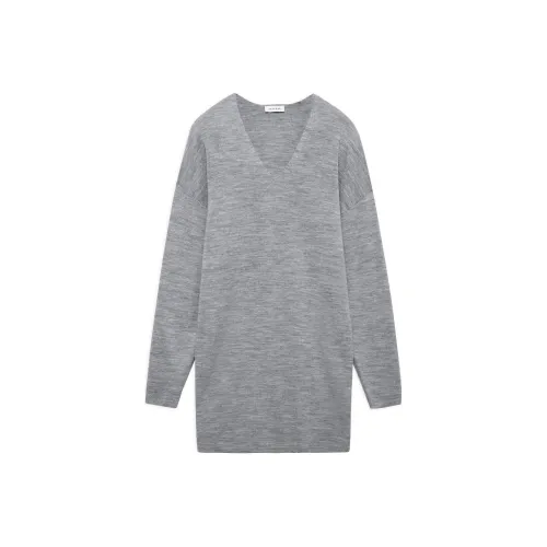 Anine Bing Длинное платье с длинными рукавами женское серое