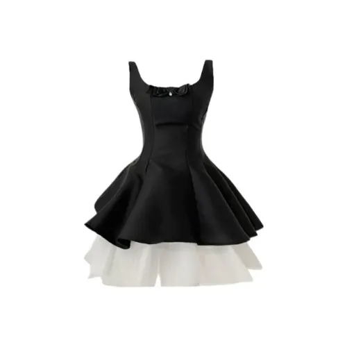 VKXOW Без рукавов Платье Женское Черное