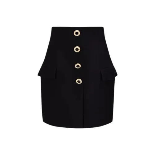 BALMAIN Черные Женские Повседневные Короткие Юбки