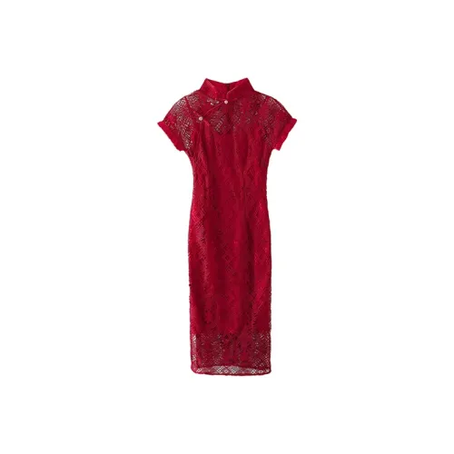 JINYE ORIENTAL Чхонсам Женский Бордовый