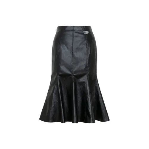 XG Повседневный Длинный Юбка Женские Черный