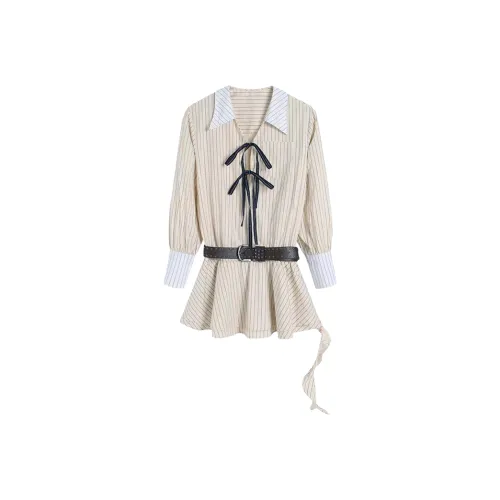 AFGGD Длинное платье с длинными рукавами женское абрикосового цвета