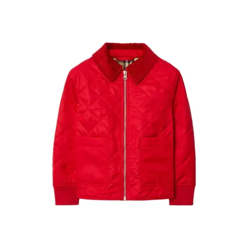 Burberry Хлопковый пуховик Красный Детский