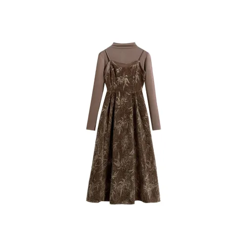 TOUCH Без рукавов Платье Женское Темно-коричневый