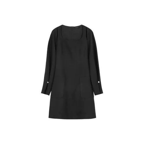 NINE WEST Длинное платье с длинными рукавами женское черное