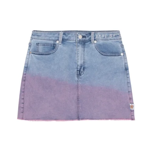 aape Синий NYL Женские джинсовые короткие юбки