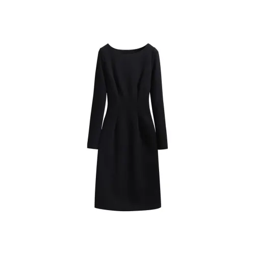 Silky Queen Длинное платье с длинными рукавами женское черное